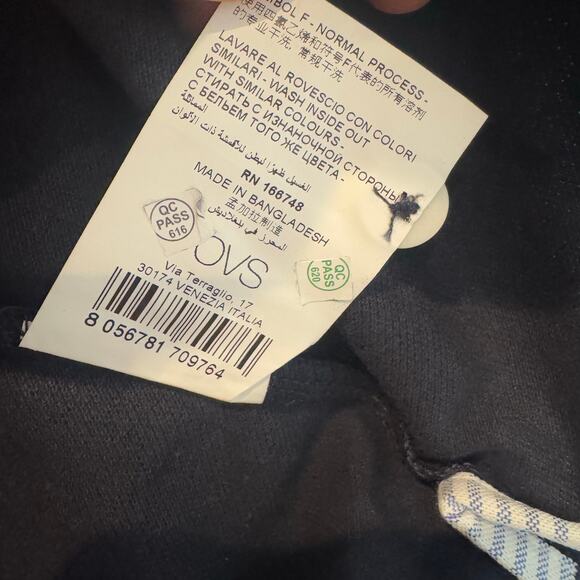 Piombo Men's Pure Cotton Long Sleeve Pullover Polo Sweatshirt Black Size XXL NWT - Picture 7 of 9